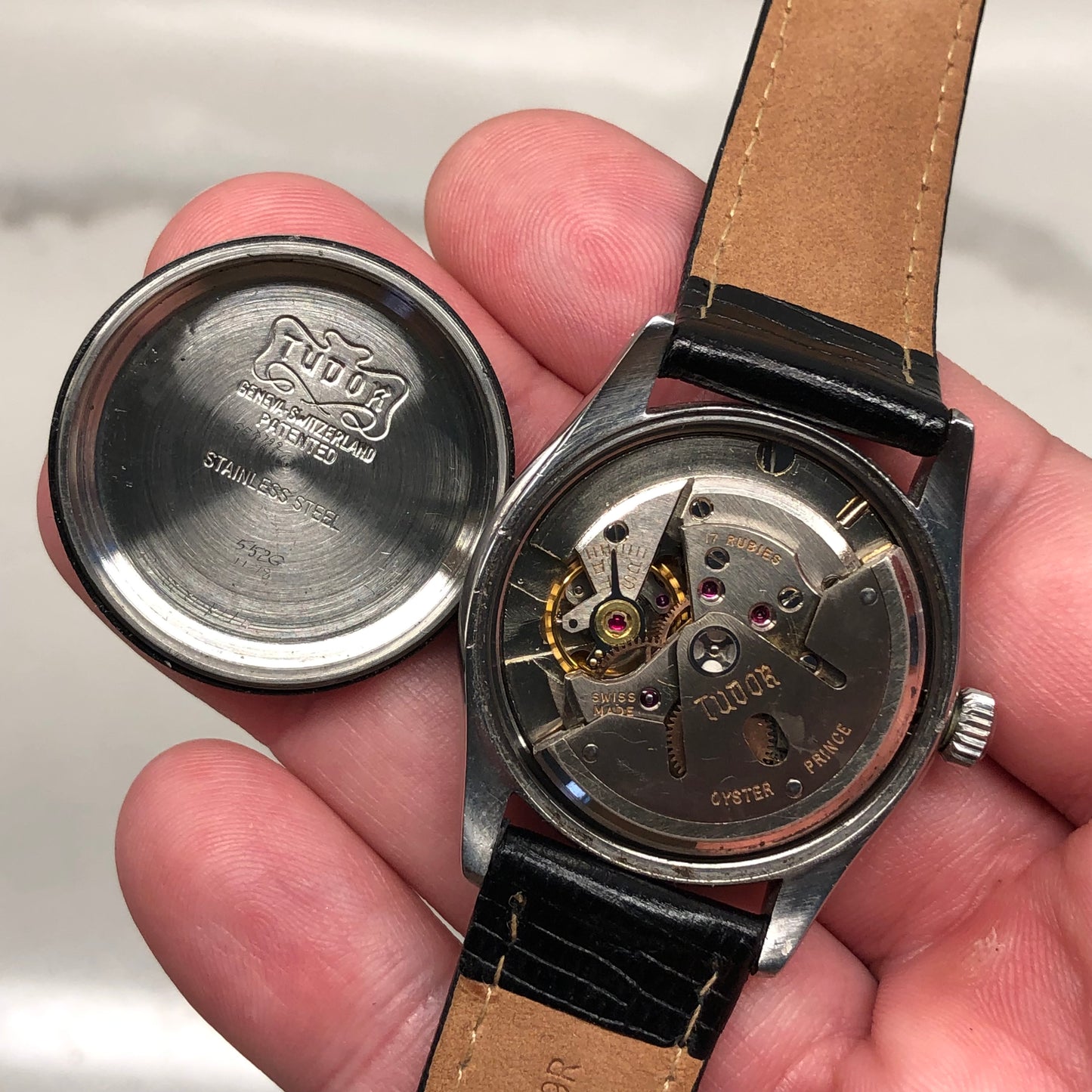 1966 Tudor Oyster Prince 7808 Small Rose White Dial Stainless Steel Automatic Wristwatch - HASHTAGWATCHCO