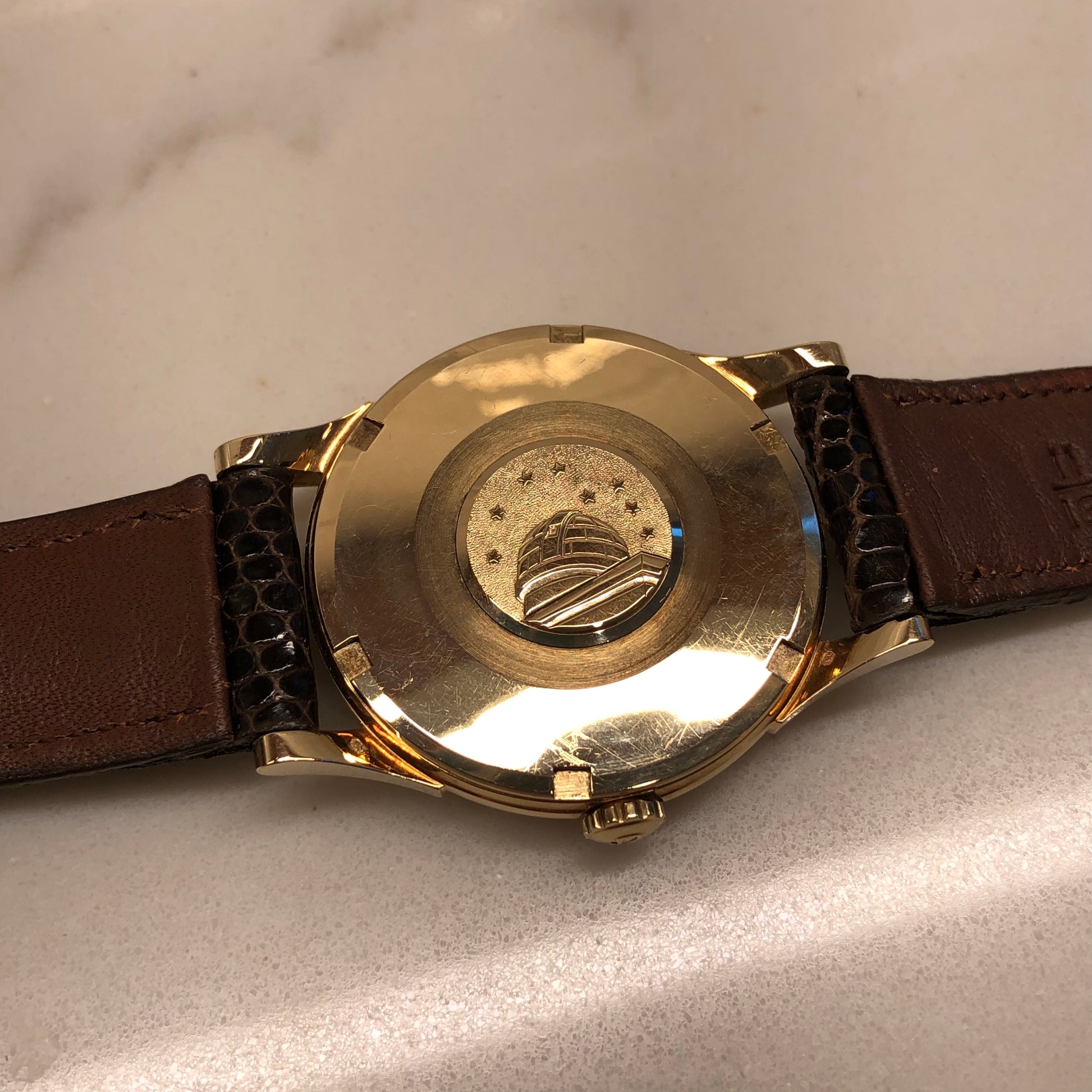 1961 Omega Constellation 14381/2 SC 14K Yellow Gold Silver Sector