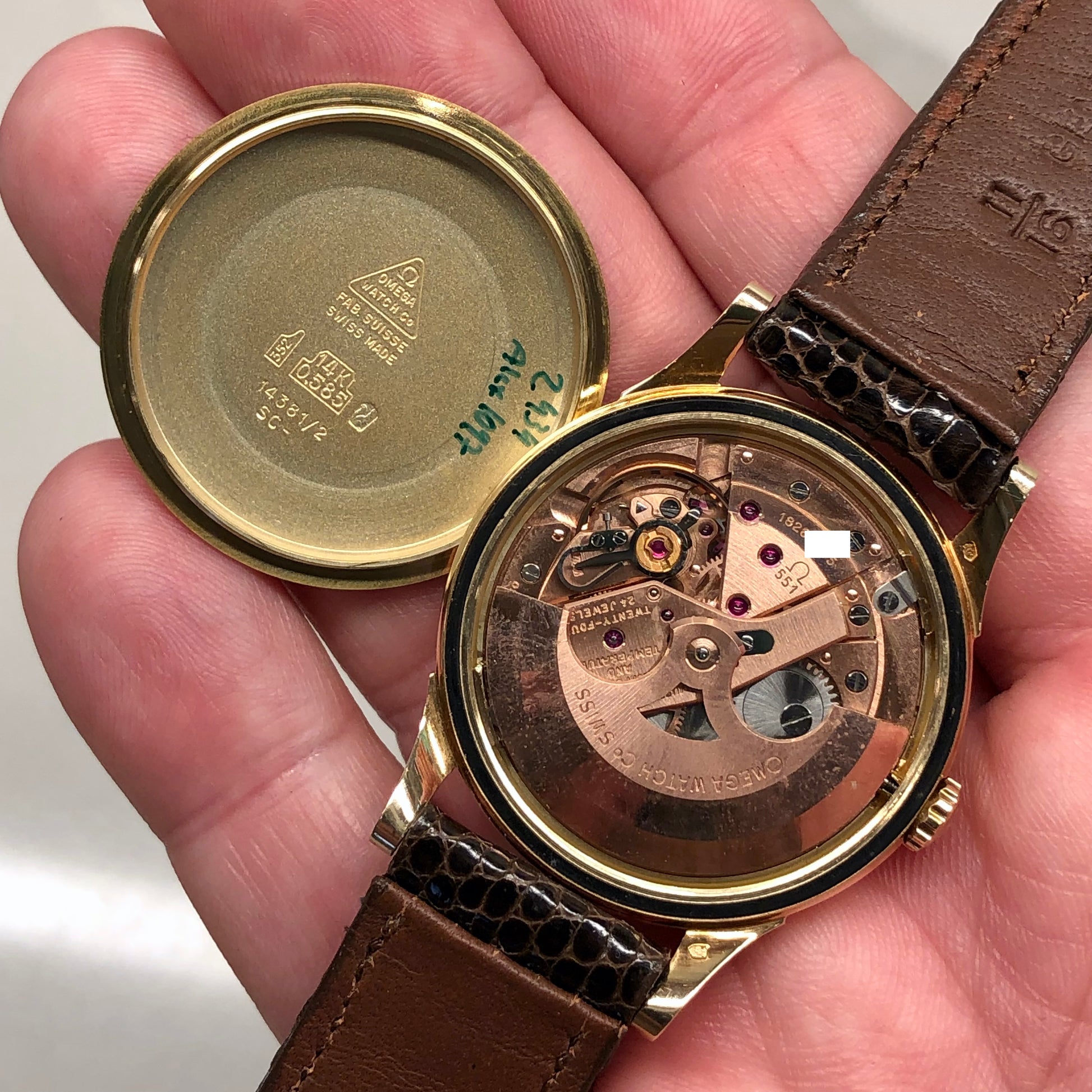 1961 Omega Constellation 14381/2 SC 14K Yellow Gold Silver Sector Dial Chronometer Automatic Wristwatch - HASHTAGWATCHCO