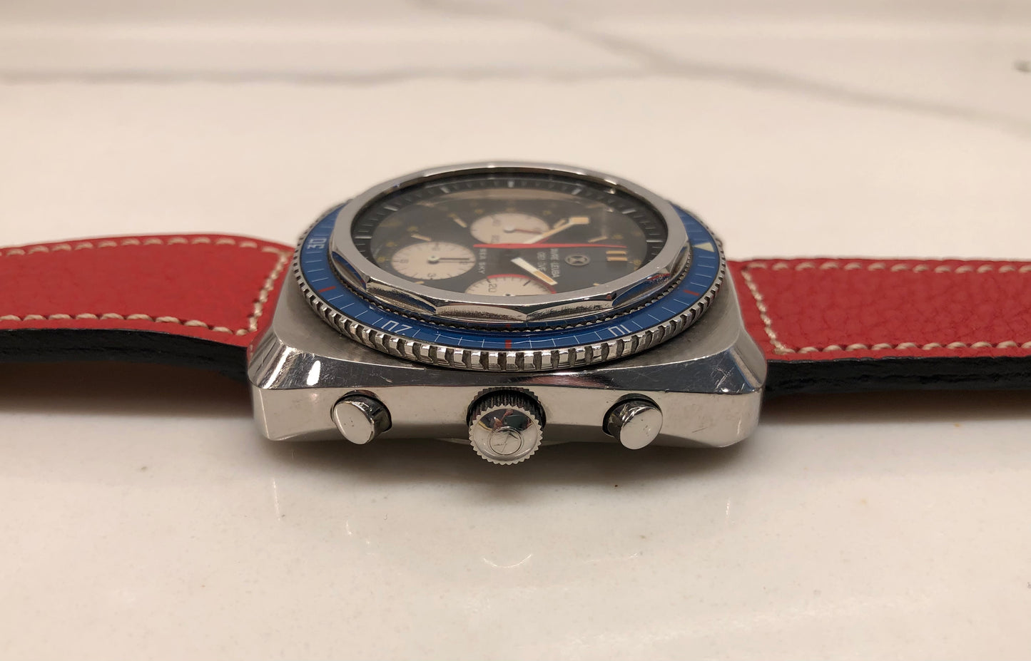 1970s Favre Leuba Sea Sky 33043 Valjoux 72 Chronograph Wristwatch - HASHTAGWATCHCO