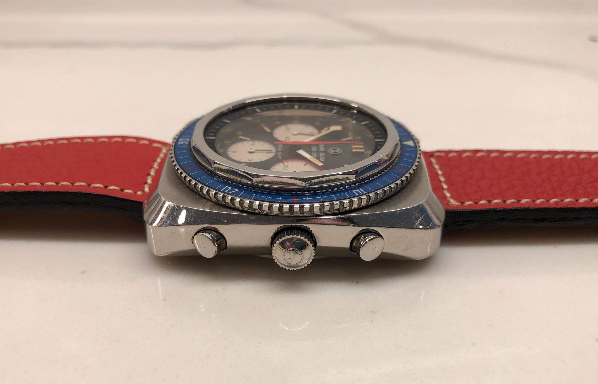 1970s Favre Leuba Sea Sky 33043 Valjoux 72 Chronograph Wristwatch - HASHTAGWATCHCO