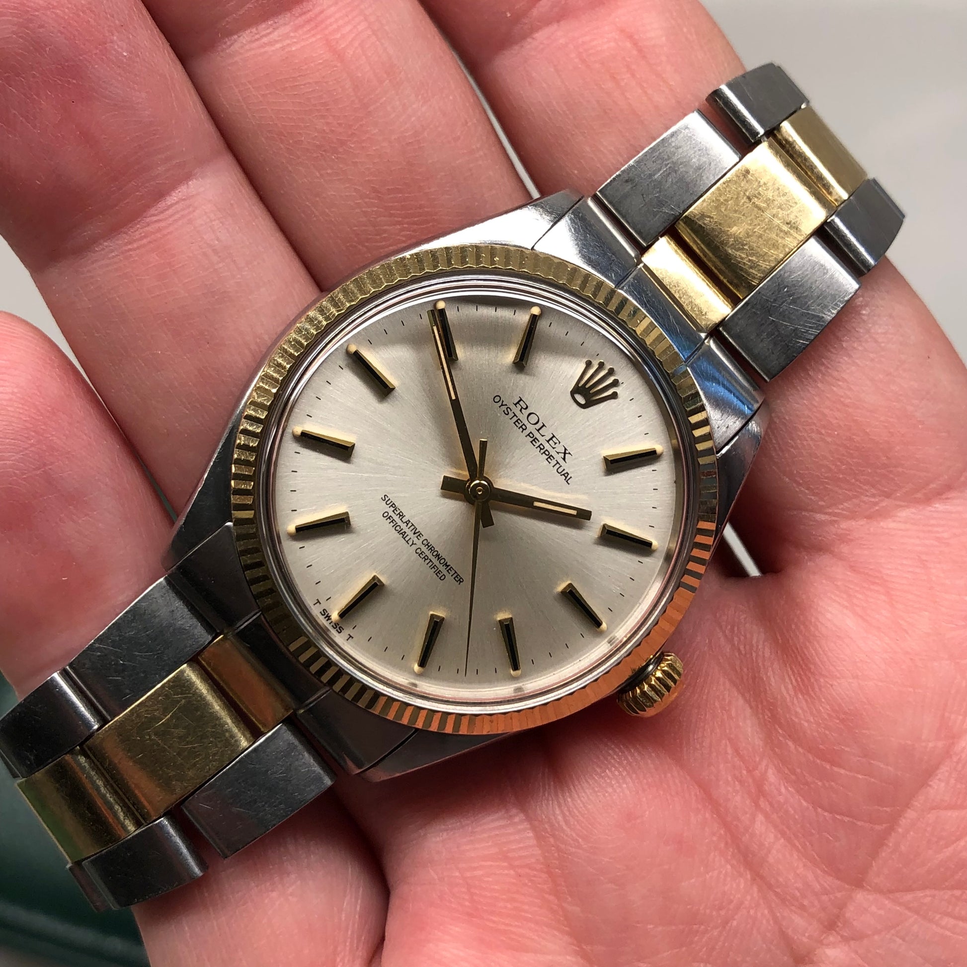 1970 Rolex Oyster Perpetual 1005 Two Tone Automatic Wristwatch - Hashtag Watch Company