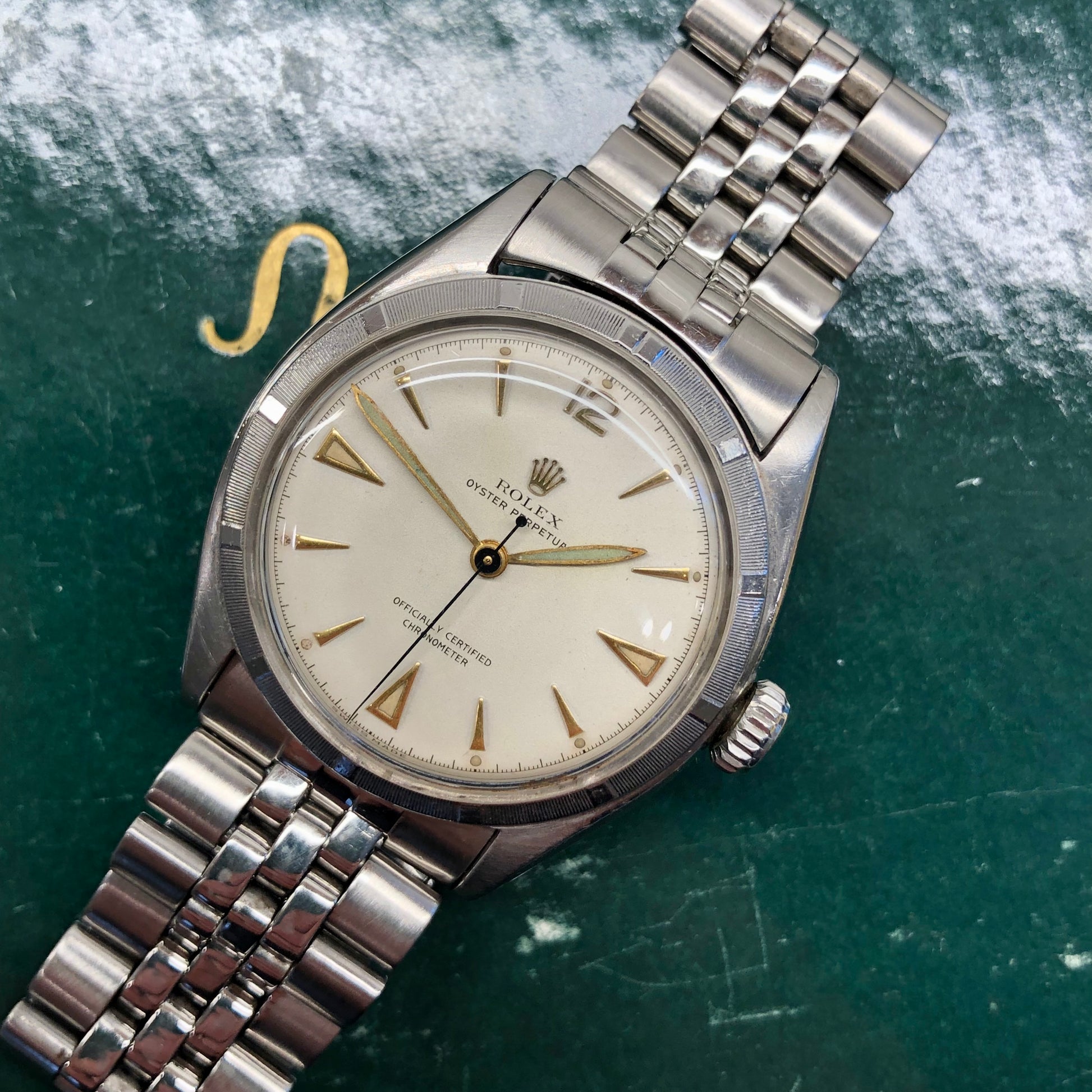 1951 Rolex Oyster Perpetual 6085 "OCC" Stainless Steel Jubilee Automatic Wristwatch - HASHTAGWATCHCO
