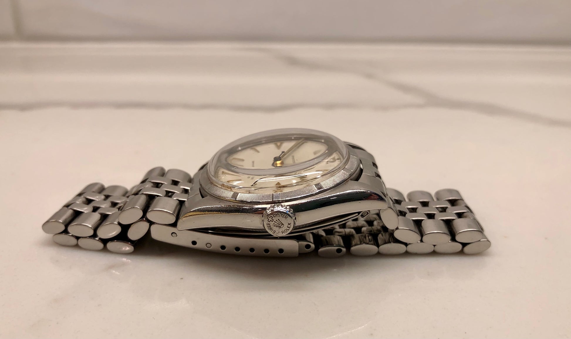 1951 Rolex Oyster Perpetual 6085 "OCC" Stainless Steel Jubilee Automatic Wristwatch - HASHTAGWATCHCO