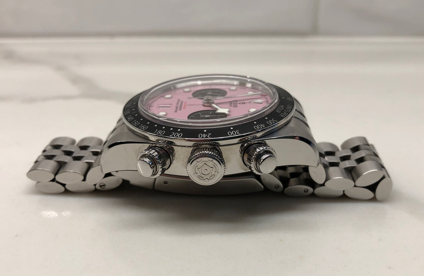 2024 Tudor Black Bay Chrono 79360N Flamingo Pink Dial Steel with Box and Papers - HASHTAGWATCHCO
