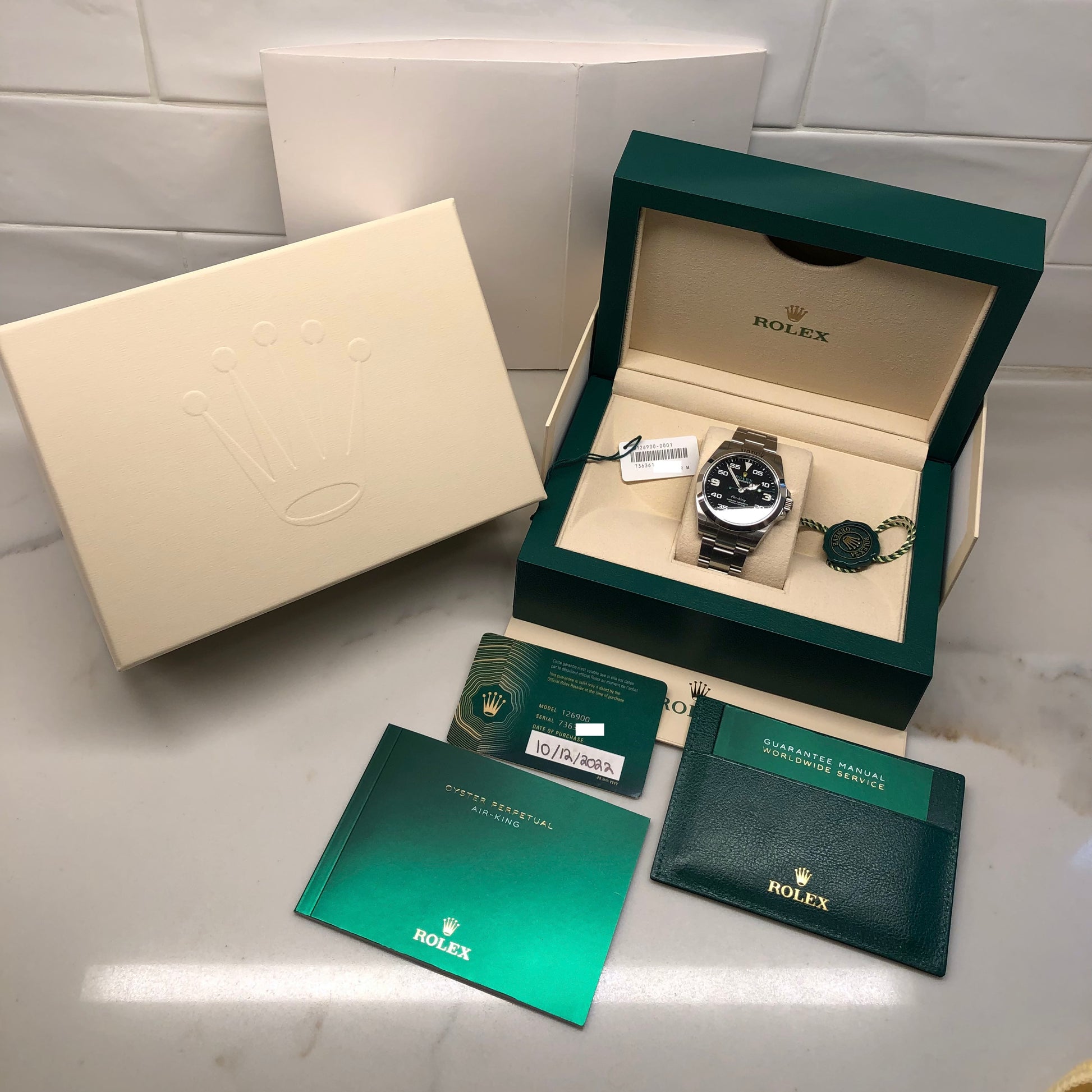 2022 Rolex Air King 126900 Automatic Steel Wristwatch with Box and Papers - HASHTAGWATCHCO
