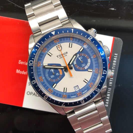 2014 Tudor Heritage Chrono 70330B Blue Stainless Steel Automatic Wristwatch with with Box and Papers - HASHTAGWATCHCO