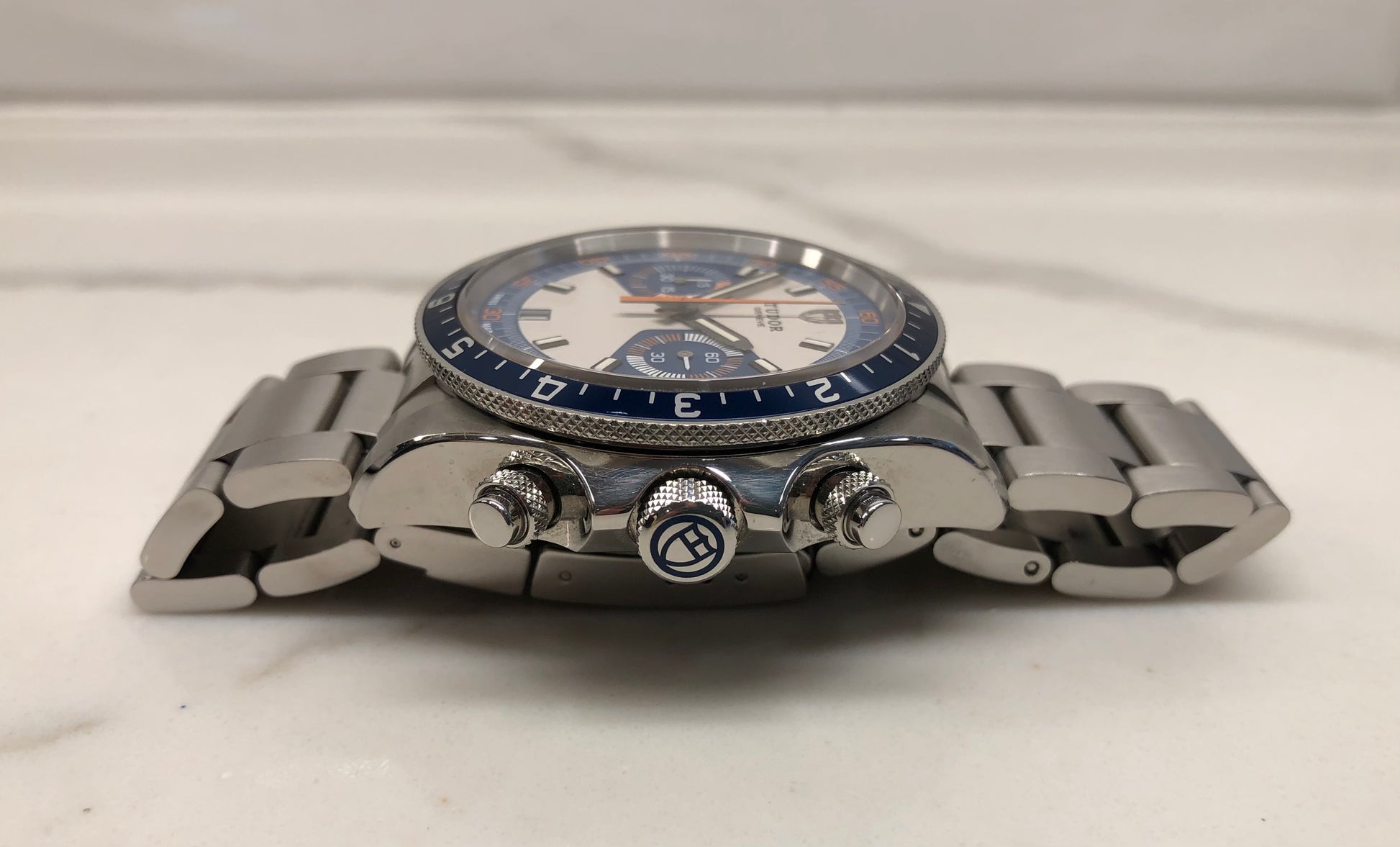 2014 Tudor Heritage Chrono 70330B Blue Stainless Steel Automatic Wristwatch with with Box and Papers - HASHTAGWATCHCO