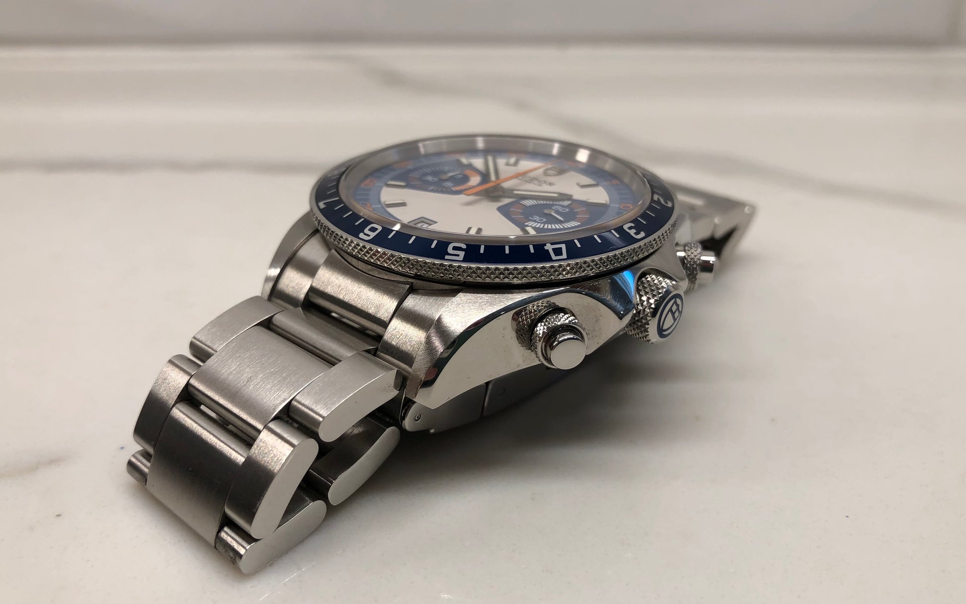 2014 Tudor Heritage Chrono 70330B Blue Stainless Steel Automatic Wristwatch with with Box and Papers - HASHTAGWATCHCO