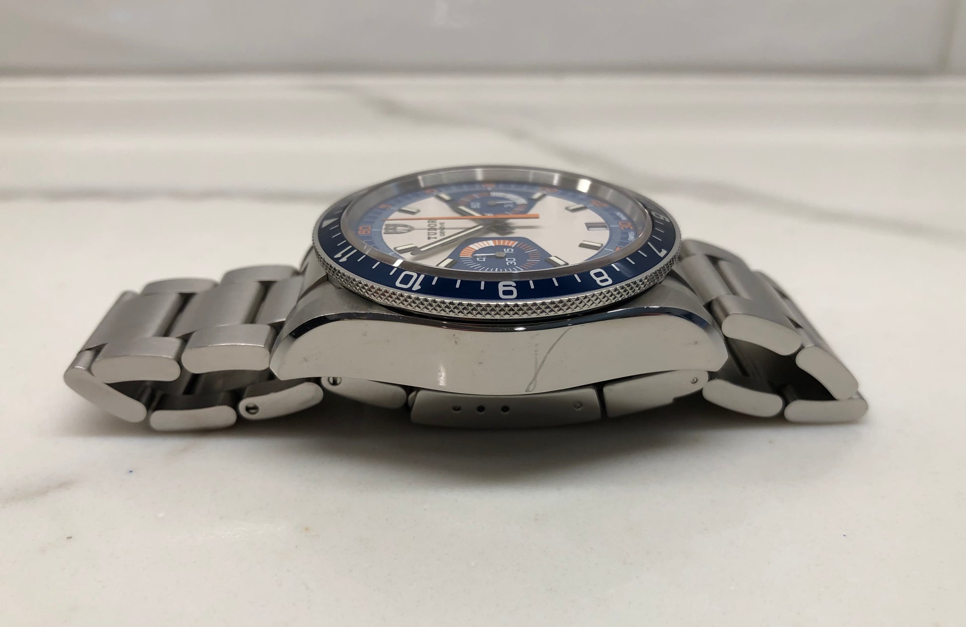 2014 Tudor Heritage Chrono 70330B Blue Stainless Steel Automatic Wristwatch with with Box and Papers - HASHTAGWATCHCO