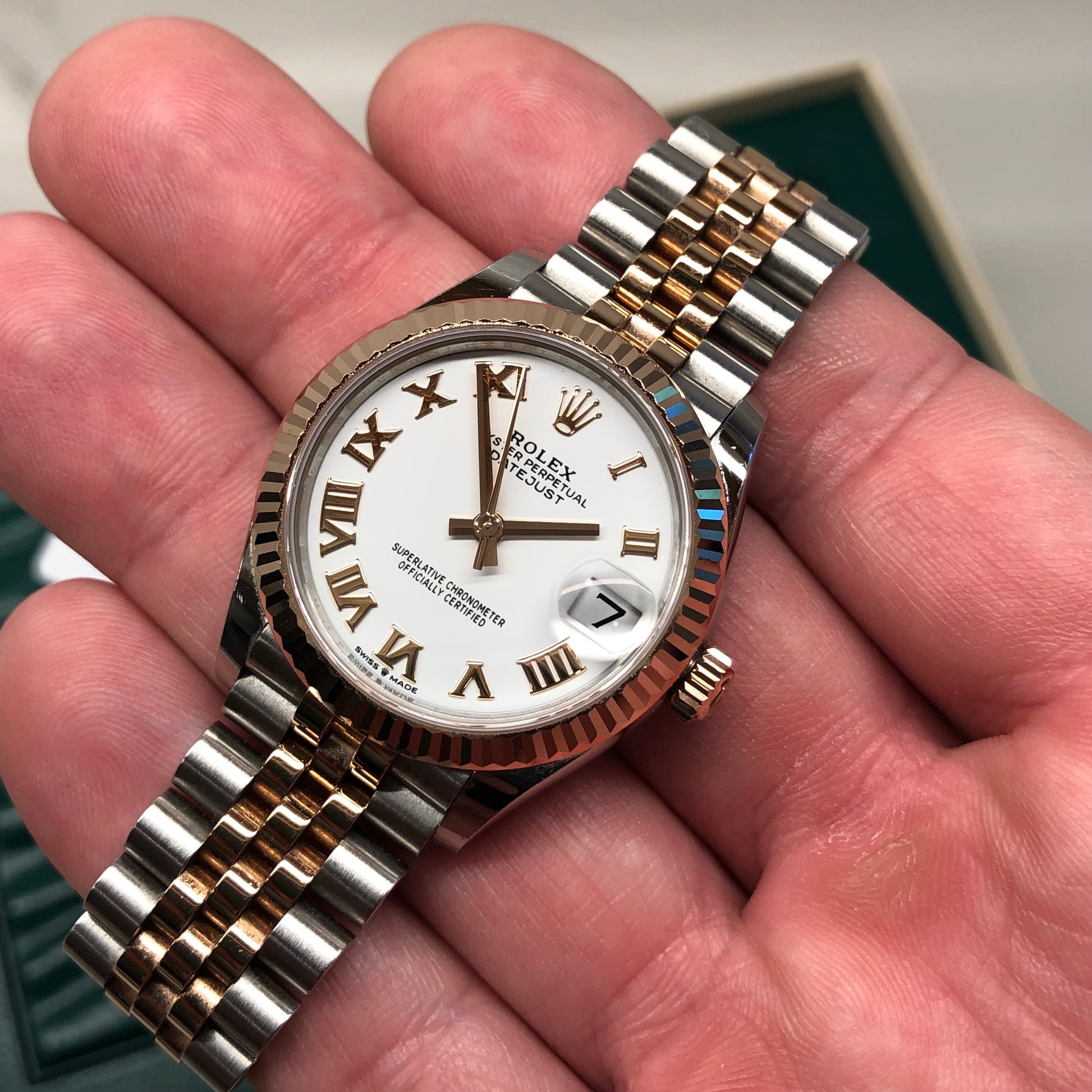 2021 Rolex Datejust 278271 White Dial Rose Gold Two Tone Jubilee Wristwatch with Box and Papers - HASHTAGWATCHCO