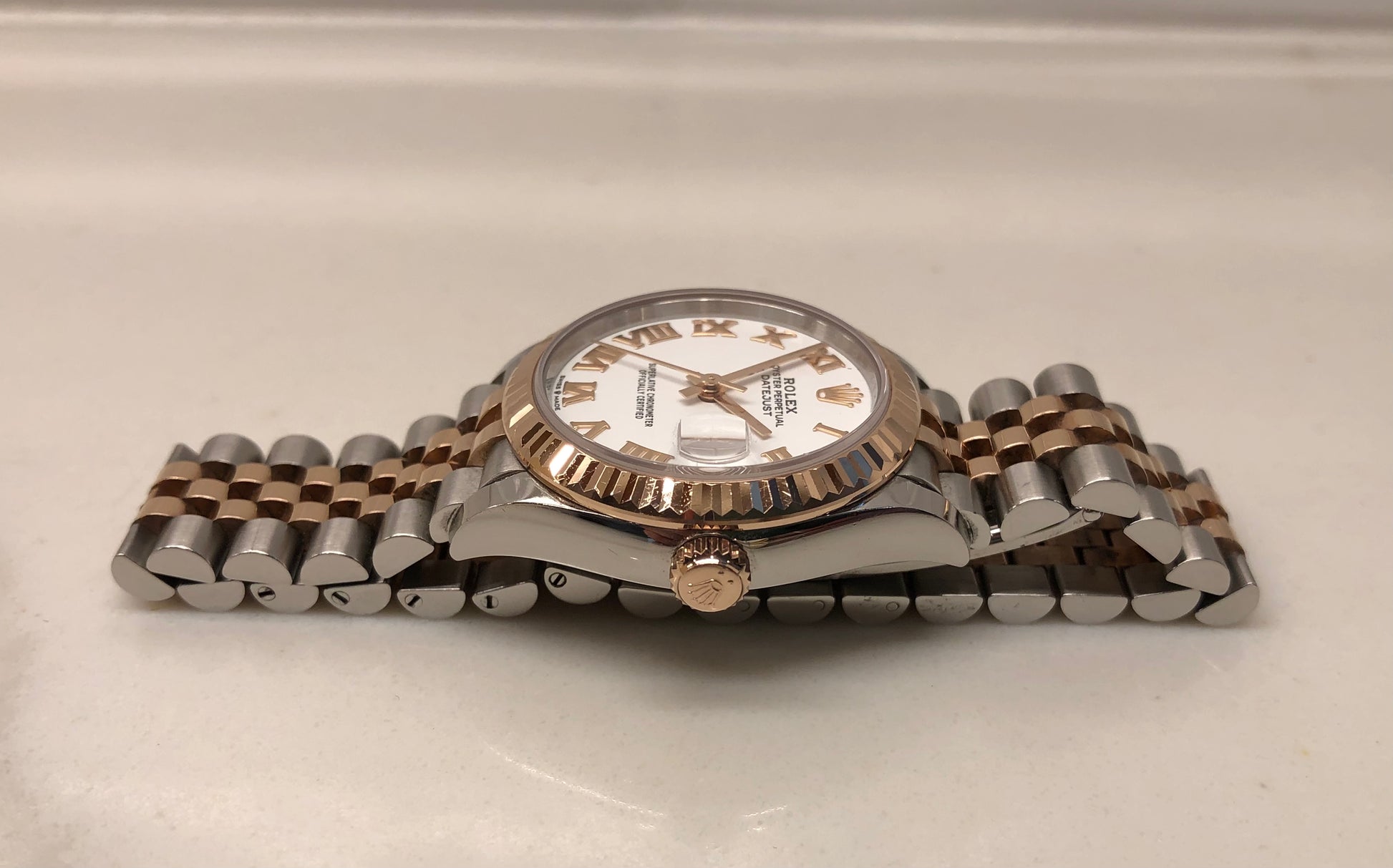 2021 Rolex Datejust 278271 White Dial Rose Gold Two Tone Jubilee Wristwatch with Box and Papers - HASHTAGWATCHCO