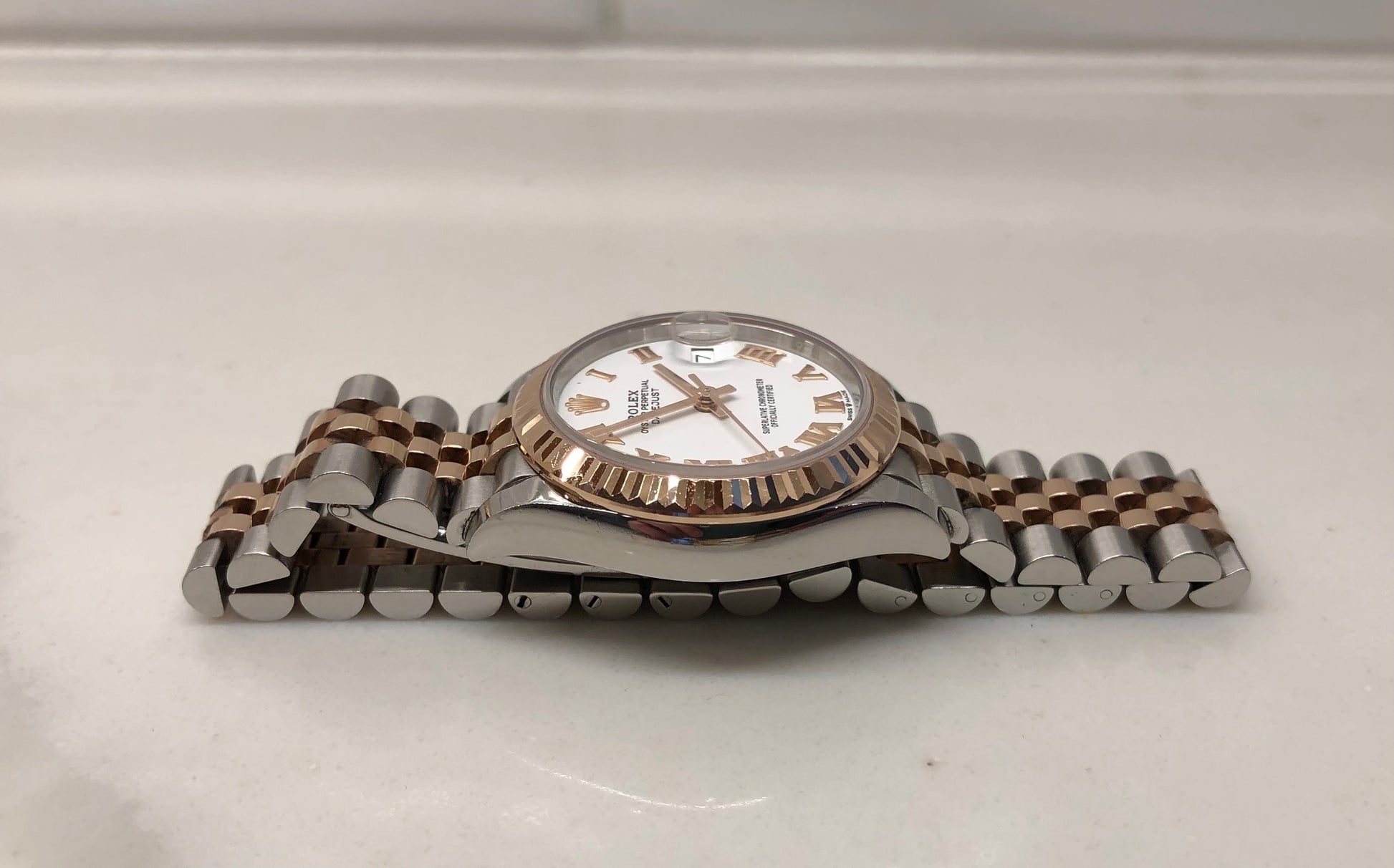 2021 Rolex Datejust 278271 White Dial Rose Gold Two Tone Jubilee Wristwatch with Box and Papers - HASHTAGWATCHCO