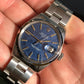 1970 Rolex Date 1500 Oyster Perpetual Blue Mosaic Dial Steel Automatic Wristwatch