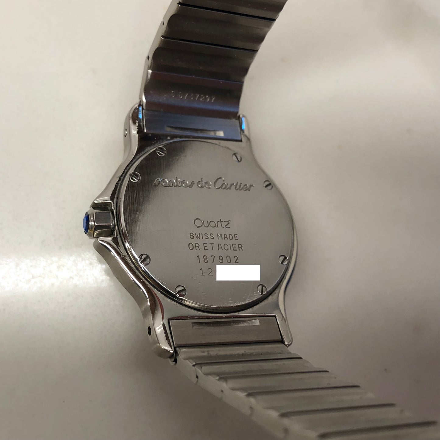 Cartier Santos de Cartier Ronde 187902 Steel and Gold Octagon Quartz Wristwatch - HASHTAGWATCHCO