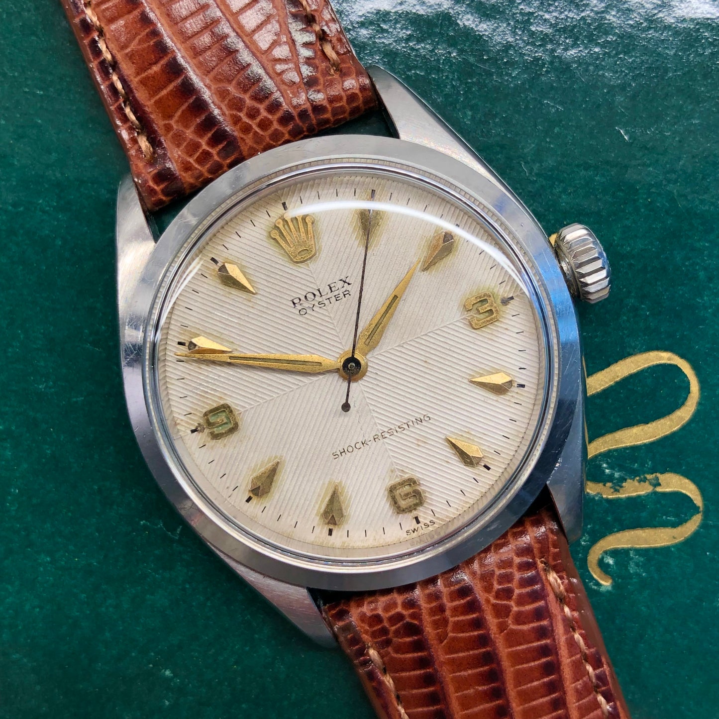 1956 Rolex Oyster Precision 6480 Chevron Dial Stainless Steel Vintage Wristwatch - Hashtag Watch Company