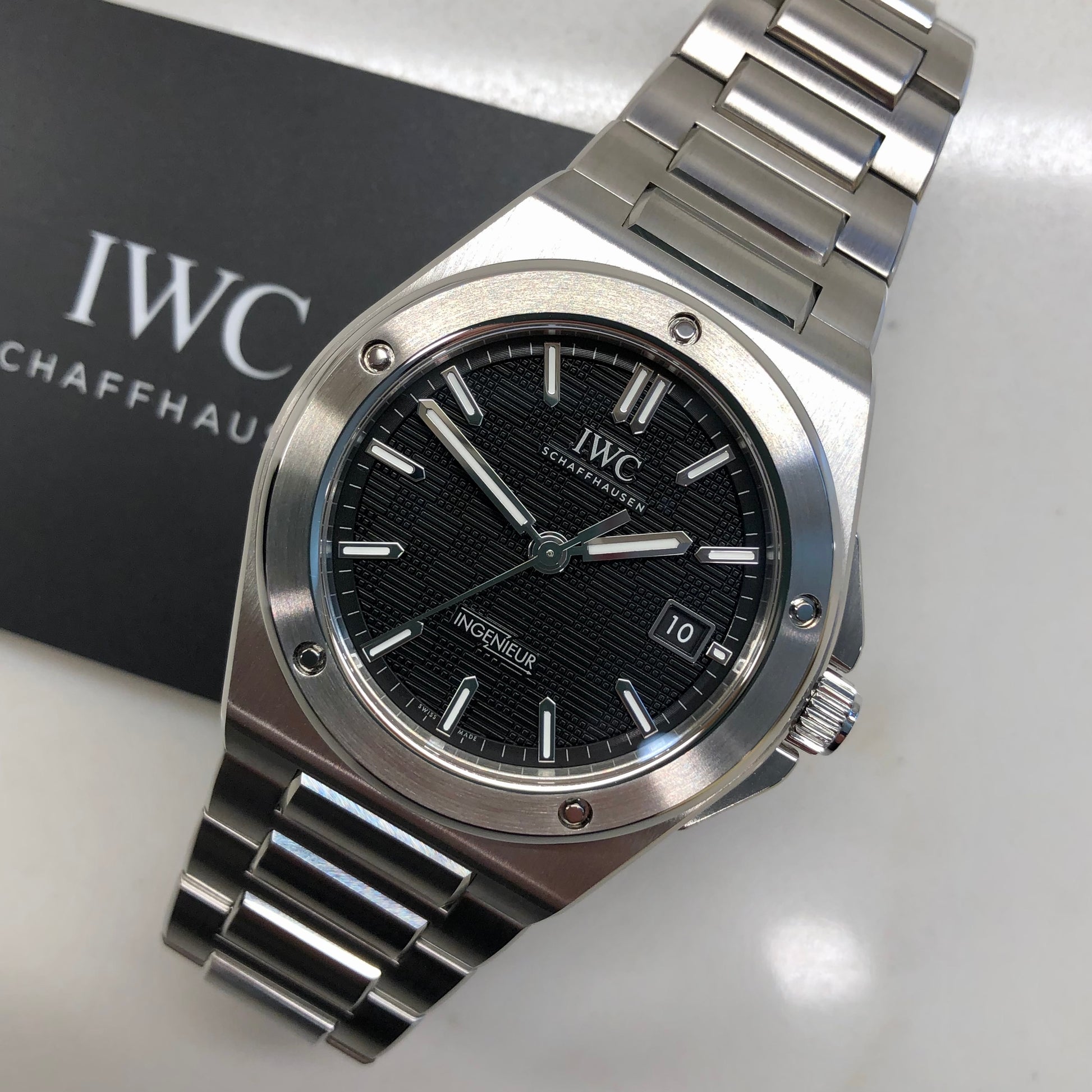 IWC Ingenieur Automatic 40 IW328901 Black Dial Men's Watch with Box and Papers Unworn - HASHTAGWATCHCO