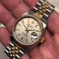 2002 Rolex Datejust 16233 Two Tone Silver Dial Jubilee Automatic Wristwatch with Rolex CPO Box and Papers