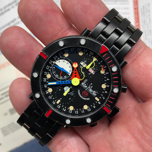 1996 Alain Silberstein Kronomarine Chronometre Triple Calendar Moonphase Chronograph Automatic Wristwatch with Box and Papers - Hashtag Watch Company
