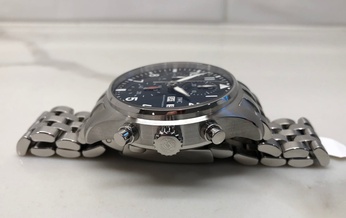 IWC Pilot’s Watch Chronograph 41 IW388102 Blue Steel Wristwatch with Box and Papers Unworn - HASHTAGWATCHCO