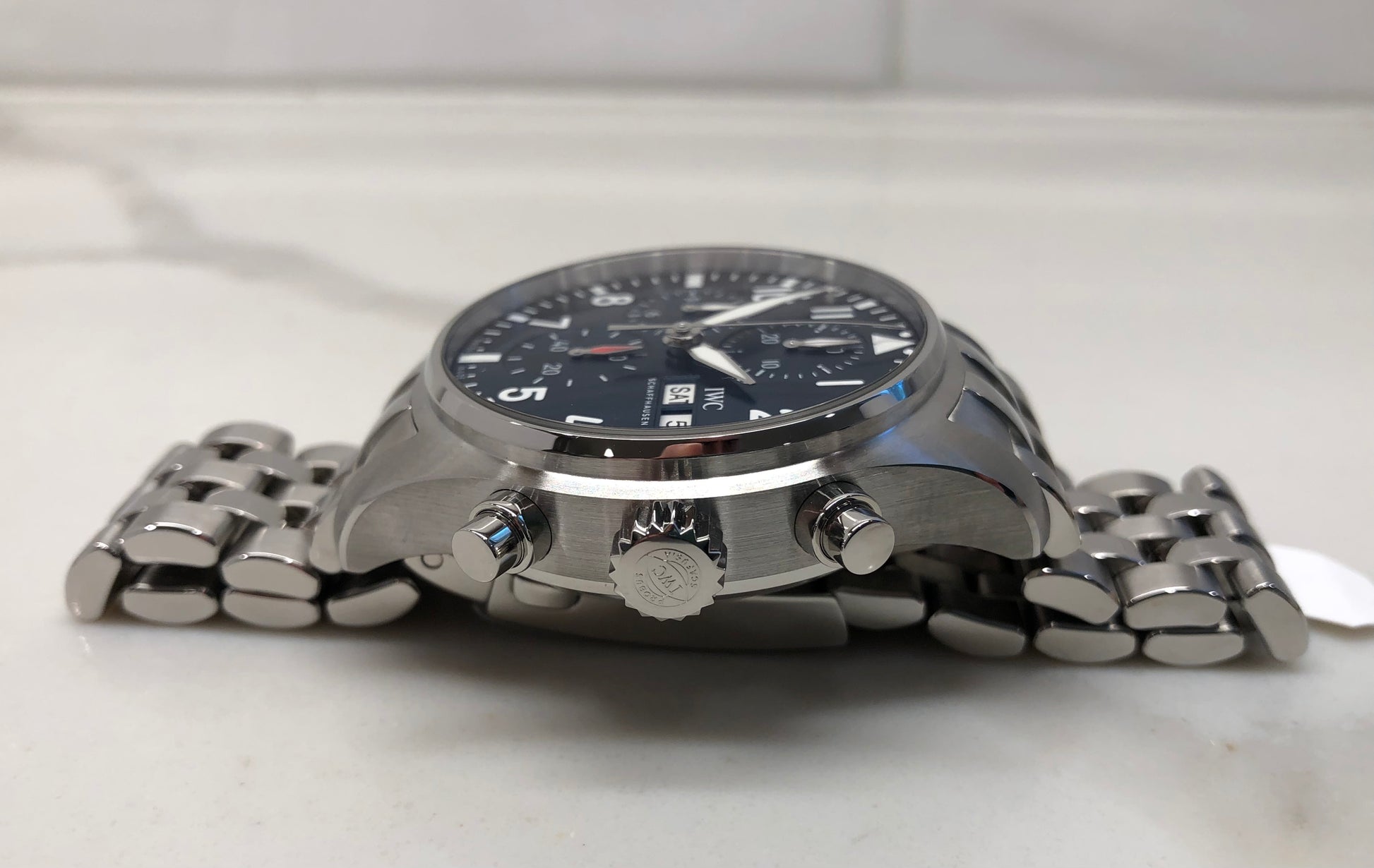 IWC Pilot’s Watch Chronograph 41 IW388102 Blue Steel Wristwatch with Box and Papers Unworn - HASHTAGWATCHCO