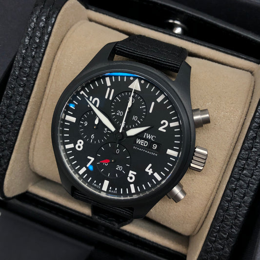 IWC Pilot’s Watch Chronograph TOP GUN IW389101 Ceramic Automatic Wristwatch with Box and Papers Unworn