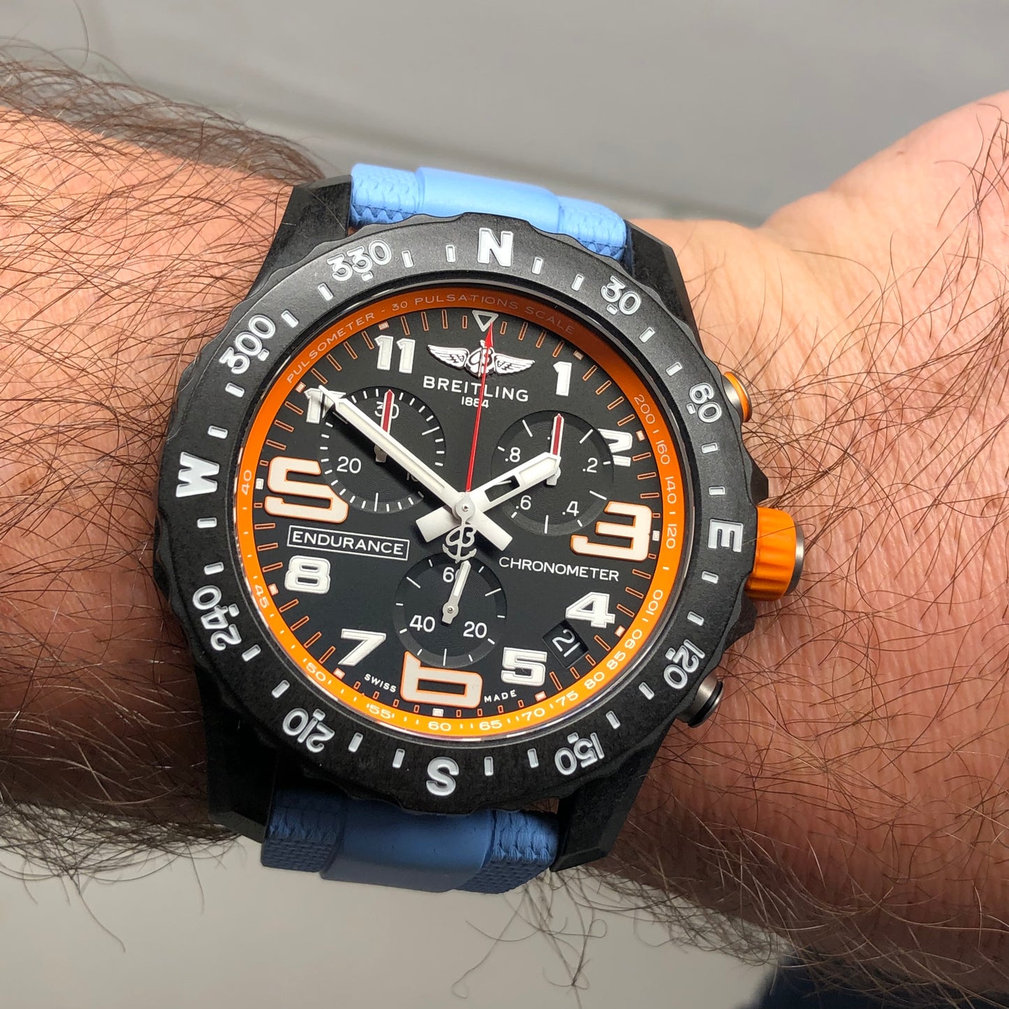 Breitling Endurance Pro X82310A51B1S1 Chronograph Quartz Orange with Box and Papers - HASHTAGWATCHCO