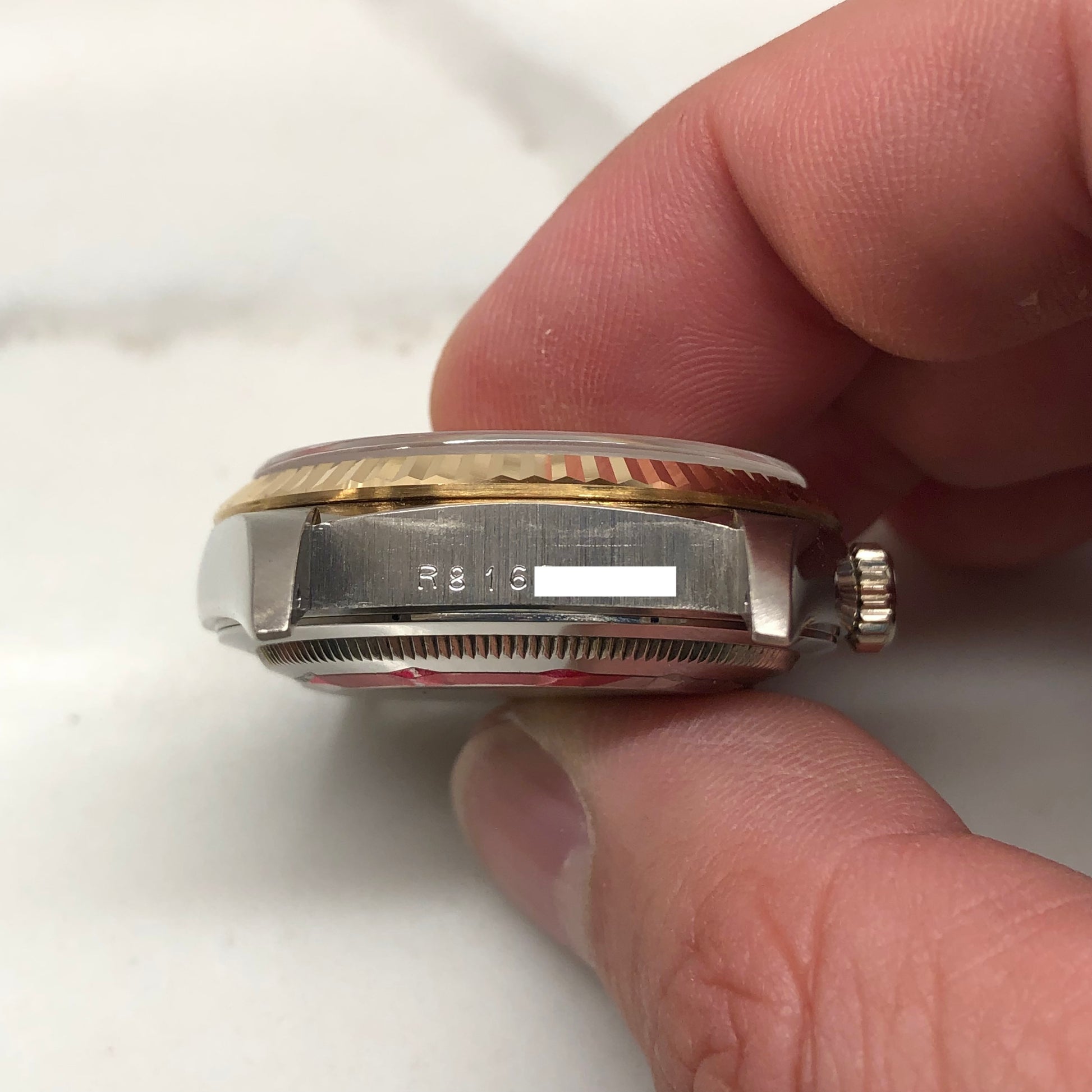 1988 Rolex President Tridor Day Date 18239B Salmon Diamond Dial Automatic Wristwatch - HASHTAGWATCHCO