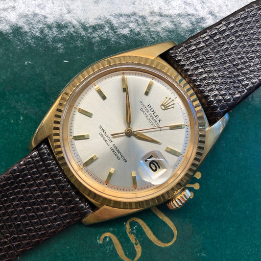 1962 Rolex Datejust 1601 18K Yellow Gold Sword Hands Automatic Wristwatch - Hashtag Watch Company