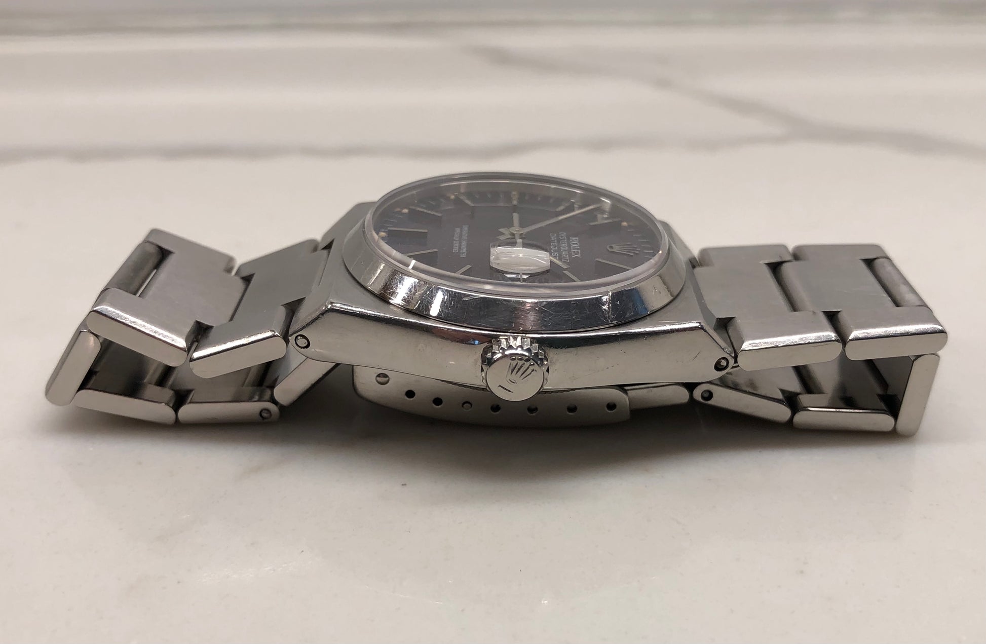 1987 Rolex Datejust Oysterquartz 17000 Tropical Purple Dial Steel Wristwatch - HASHTAGWATCHCO