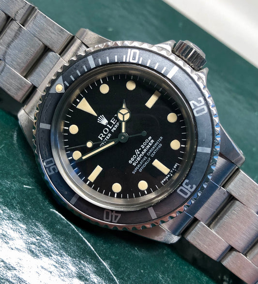 1971 Rolex Submariner 5512 Stainless Steel Oyster Automatic Serif Font Wristwatch - HASHTAGWATCHCO