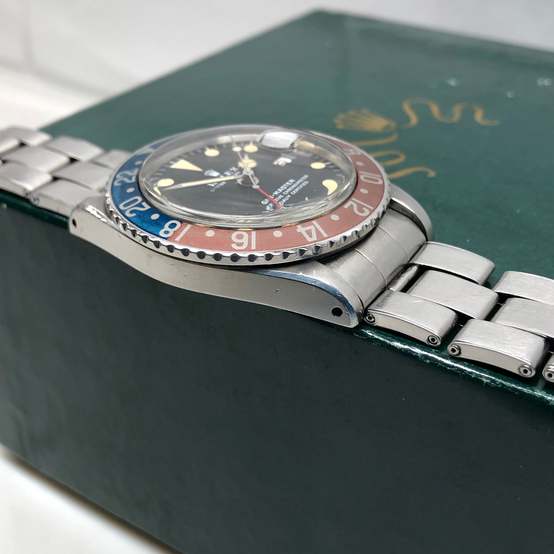 1971 Rolex GMT MASTER 1675 Mk 2 Pepsi Matte Dial Stainless Steel Automatic Wristwatch - Hashtag Watch Company