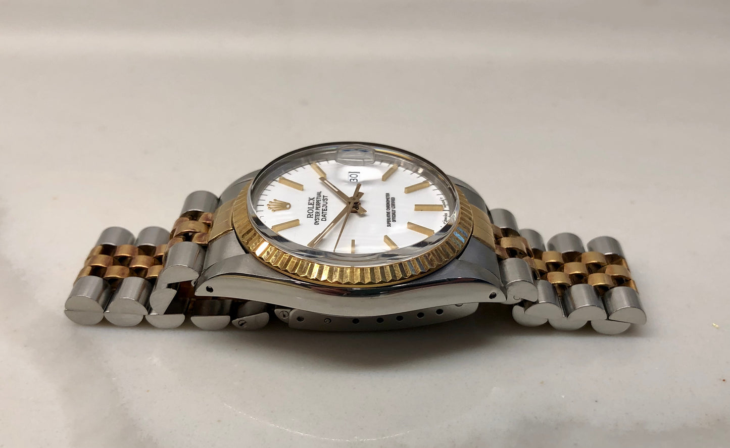 1987 Rolex Datejust 16013 White Dial Two Tone Jubilee Automatic Wristwatch