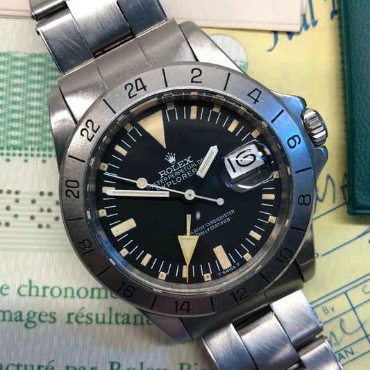 1975 Rolex Explorer II 1655 Mk 2 Steel Wristwatch with Box Papers and Original Purchase Receipt - HASHTAGWATCHCO