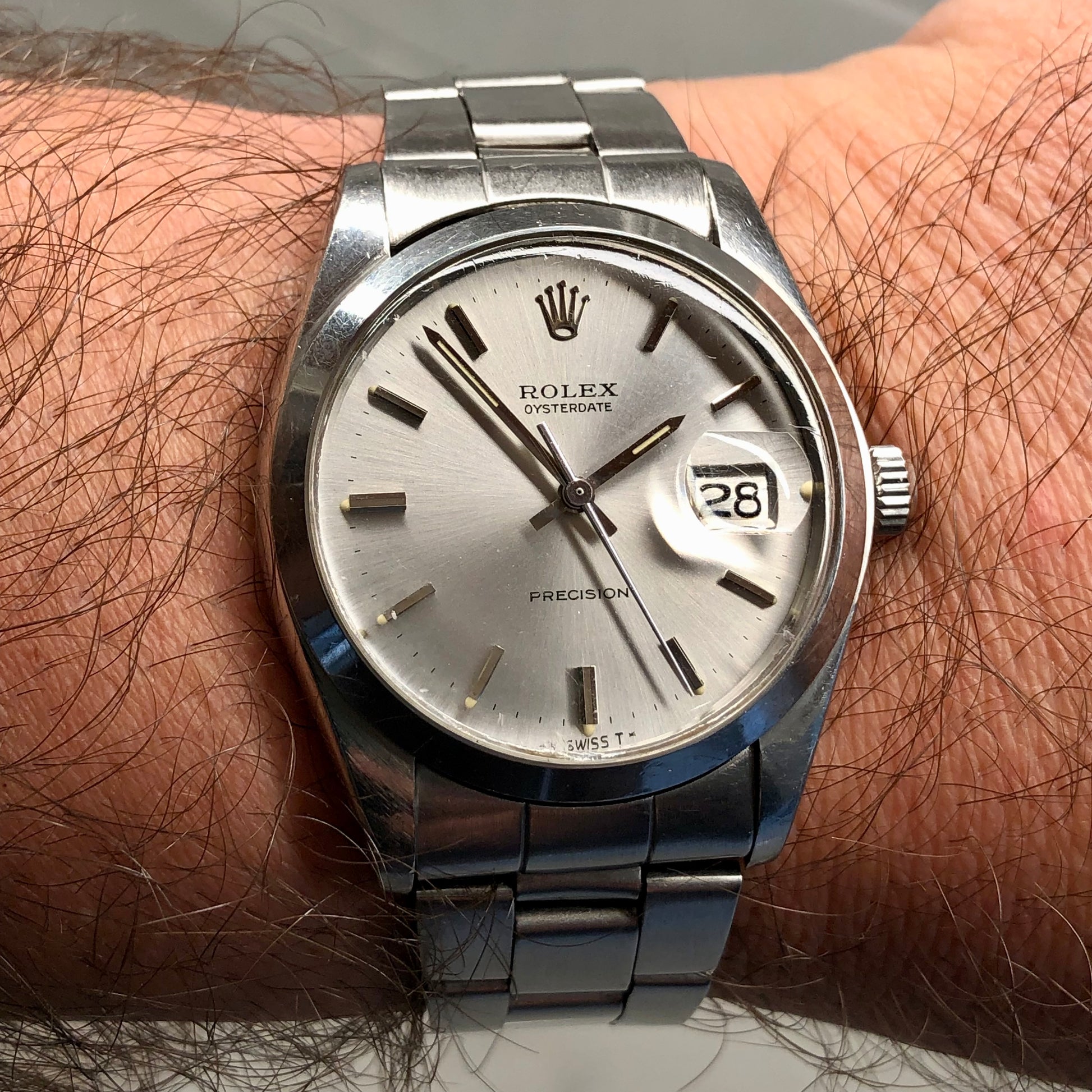 1976 Rolex Oysterdate Precision 6694 Stainless Steel Manual Wristwatch with Guarantee Papers - HASHTAGWATCHCO