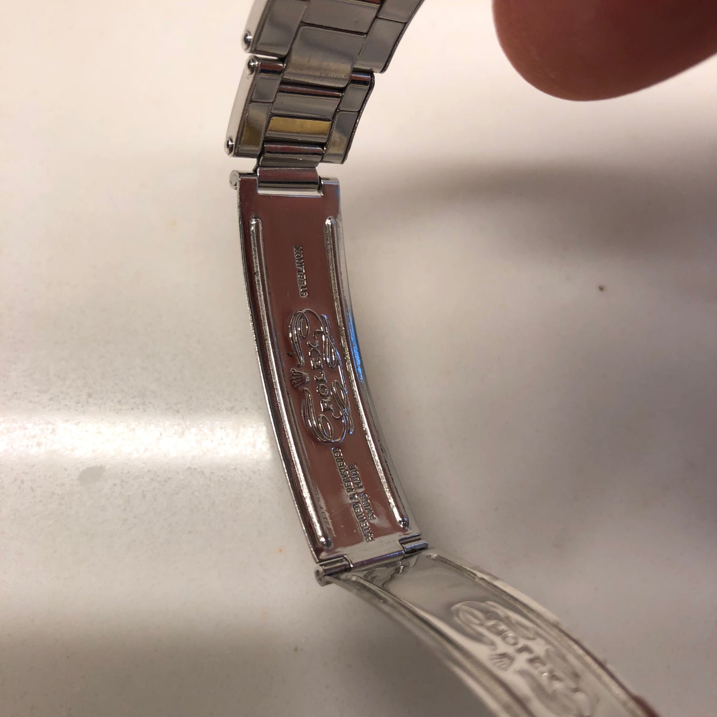 1965 Rolex Date 1500 Oyster Perpetual Silver Arrow Steel Automatic Wristwatch