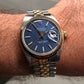 1972 Rolex Datejust 1601 Blue Mosaic Dial Two Tone Jubilee Fluted Automatic Wristwatch