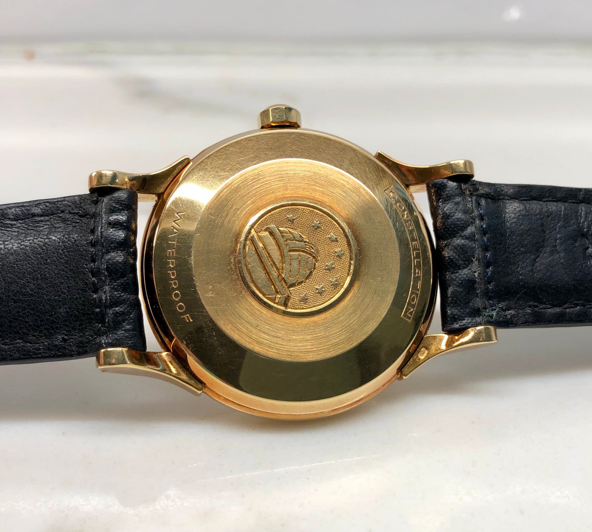 1954 Omega Constellation De Luxe 2852 2853 SC 18K Yellow Gold Chronometer Automatic Wristwatch - HASHTAGWATCHCO