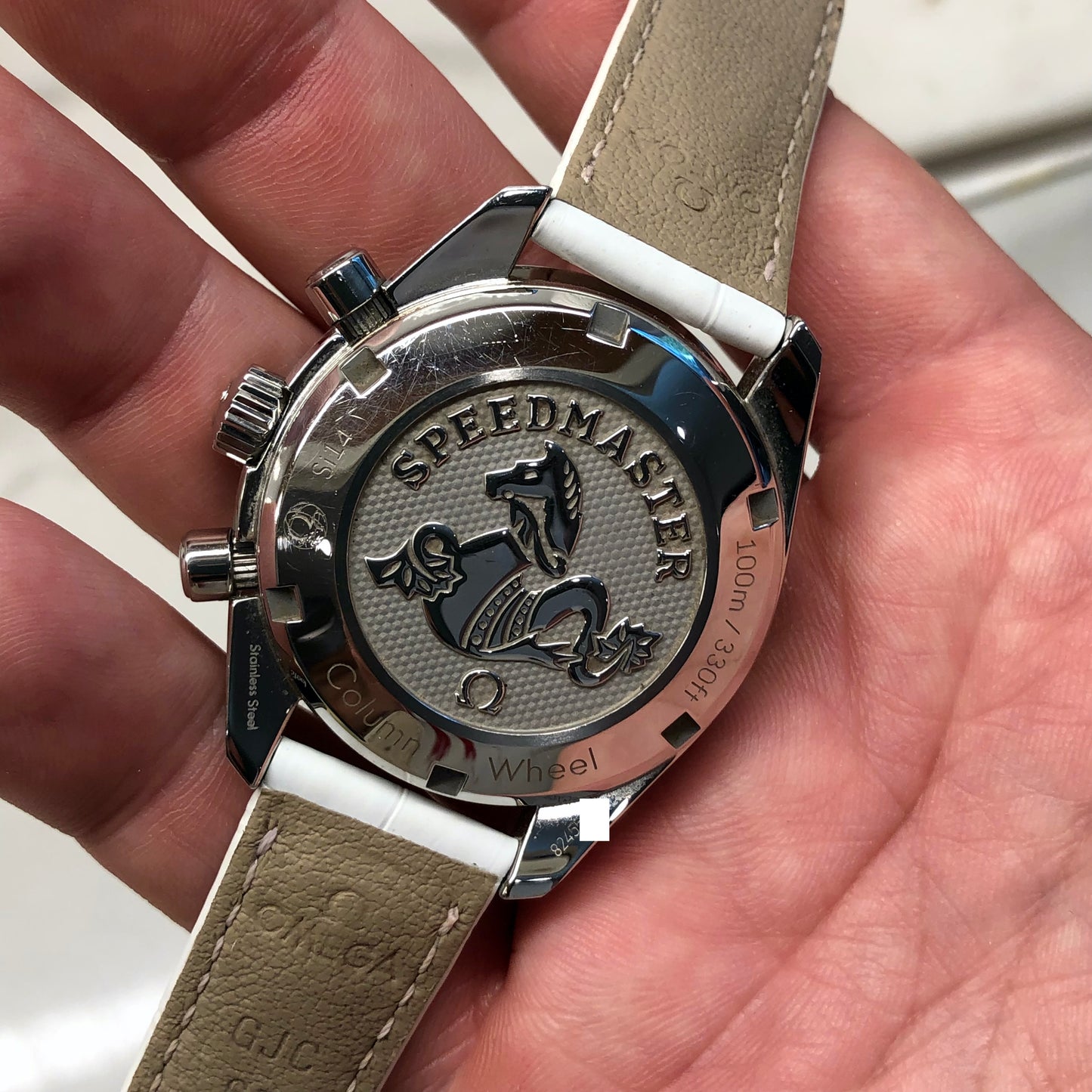 2022 Omega Speedmaster 38 Chronograph 324.38.38.50.55.001 Diamond MOP Dial and Bezel Automatic Wristwatch with Box