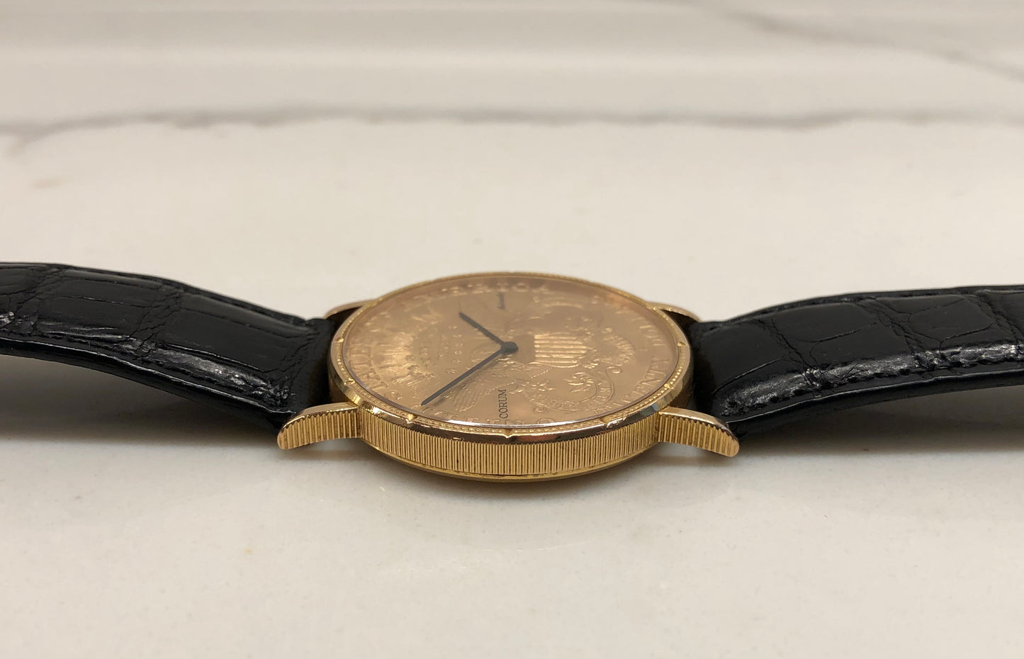 Corum 20 Dollar Coin Double Eagle Yellow Gold Automatic 1904 Wristwatch with Box and Papers