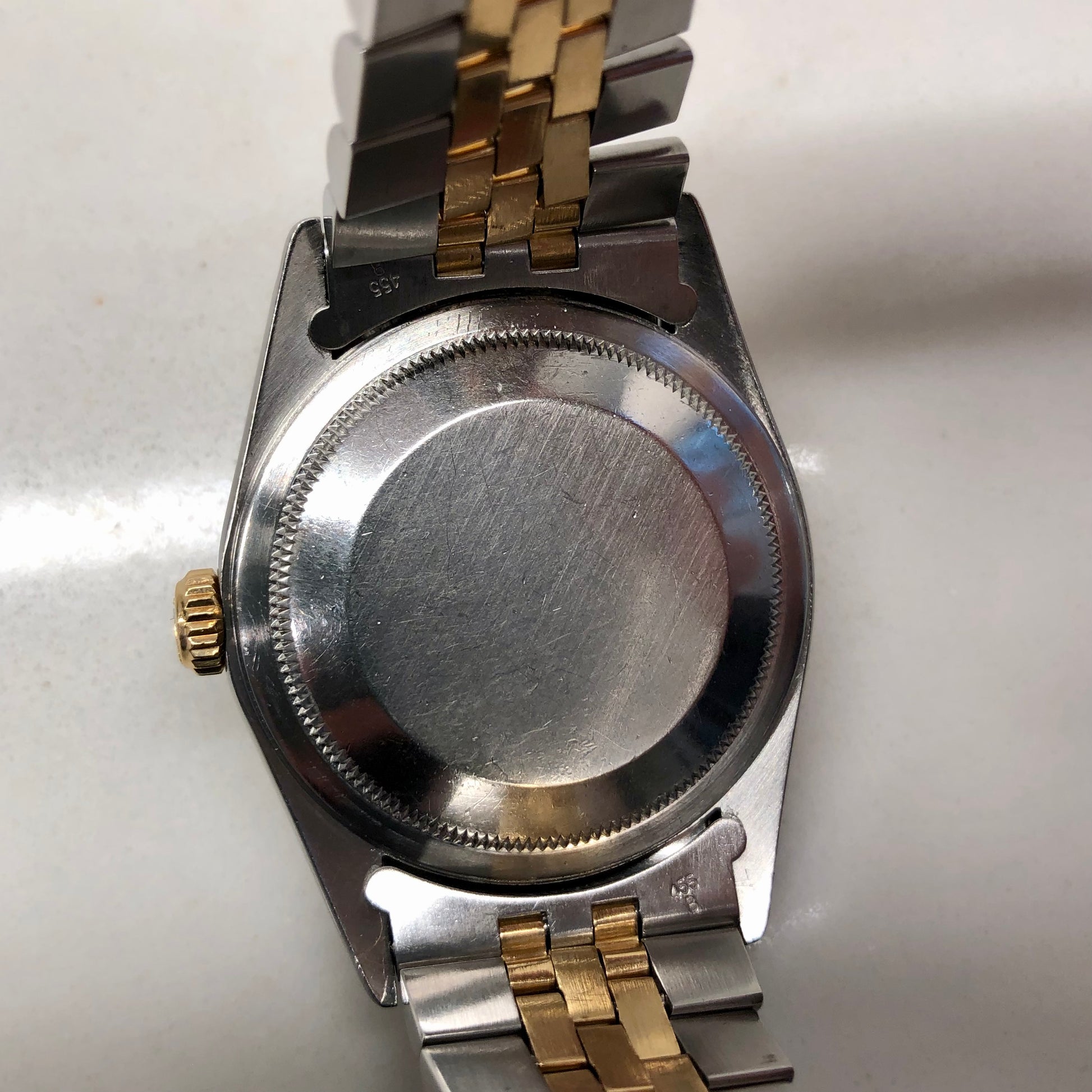 1990 Rolex Datejust 16233 Silver Stainless Steel Gold Two Tone Jubilee Wristwatch - HASHTAGWATCHCO