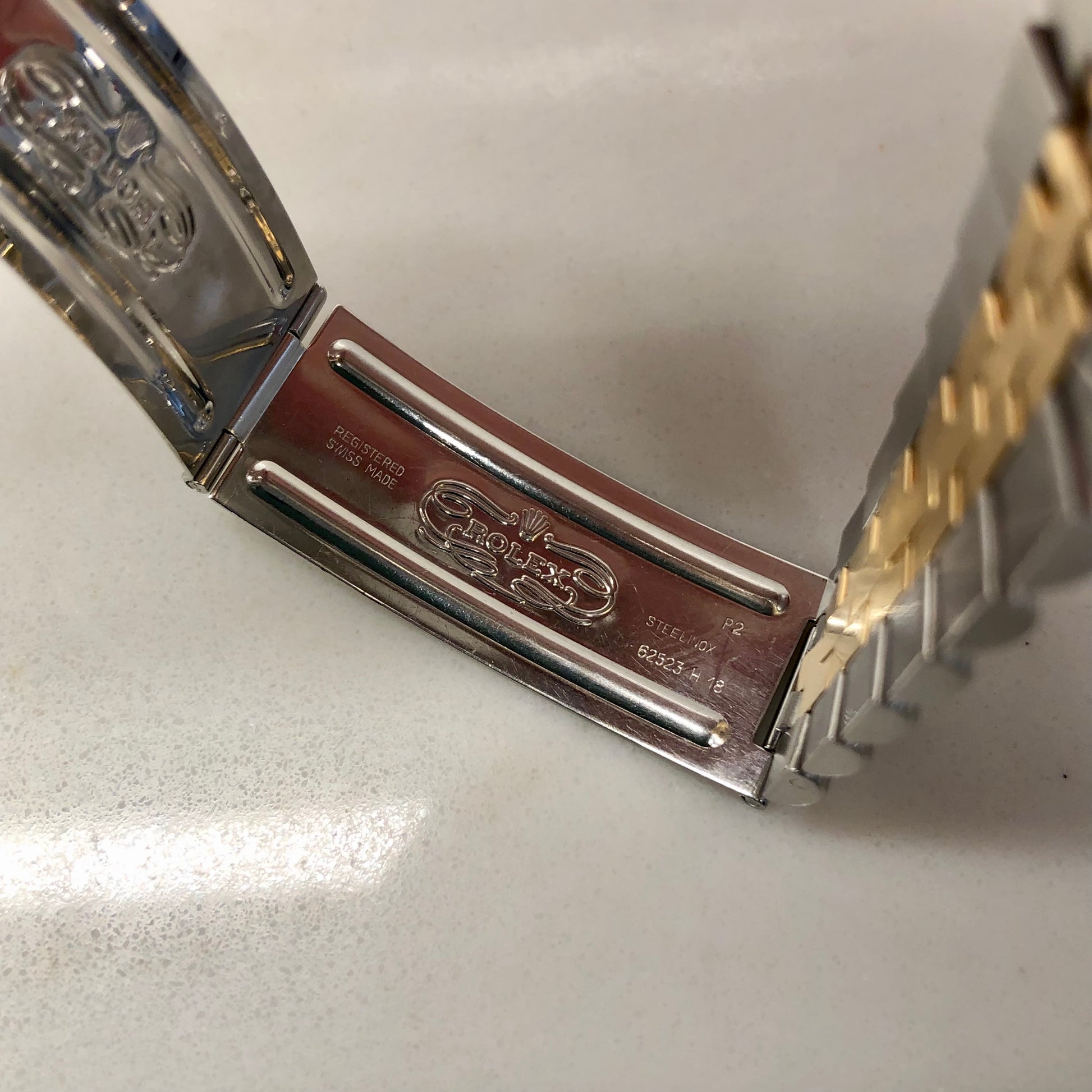 1990 Rolex Datejust 16233 Silver Stainless Steel Gold Two Tone Jubilee Wristwatch - HASHTAGWATCHCO