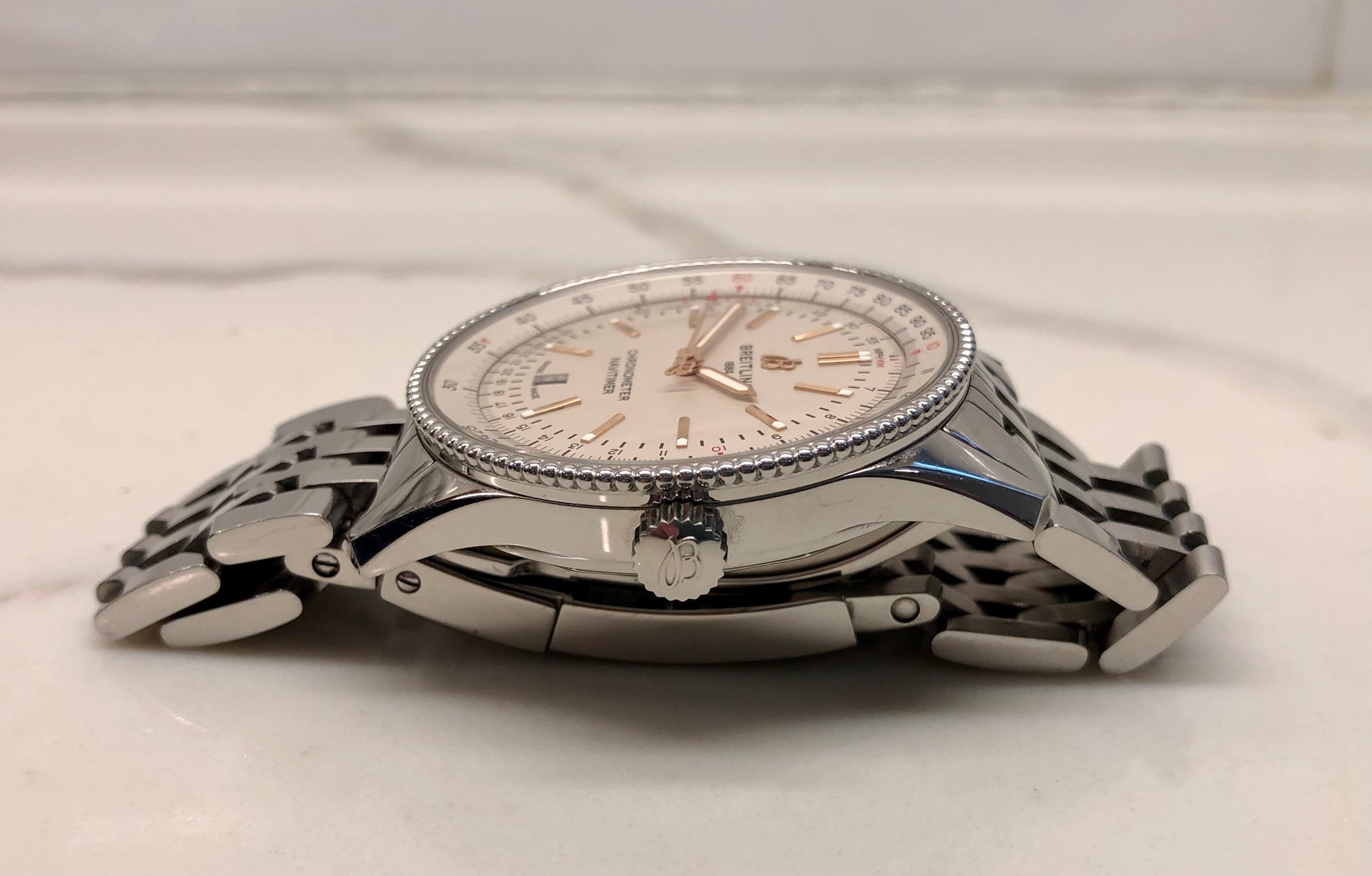 Breitling Navitimer A17326 Automatic 41 Stainless Steel Silver Wristwatch with Box and Papers - HASHTAGWATCHCO