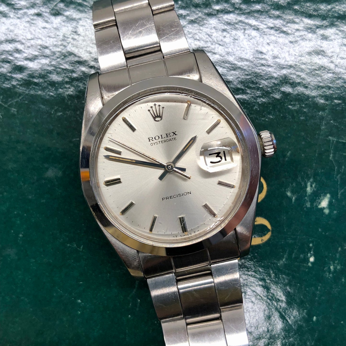 1976 Rolex Oysterdate Precision 6694 Stainless Steel Manual Wristwatch