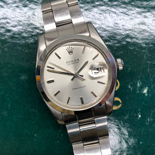 1976 Rolex Oysterdate Precision 6694 Stainless Steel Manual Wristwatch