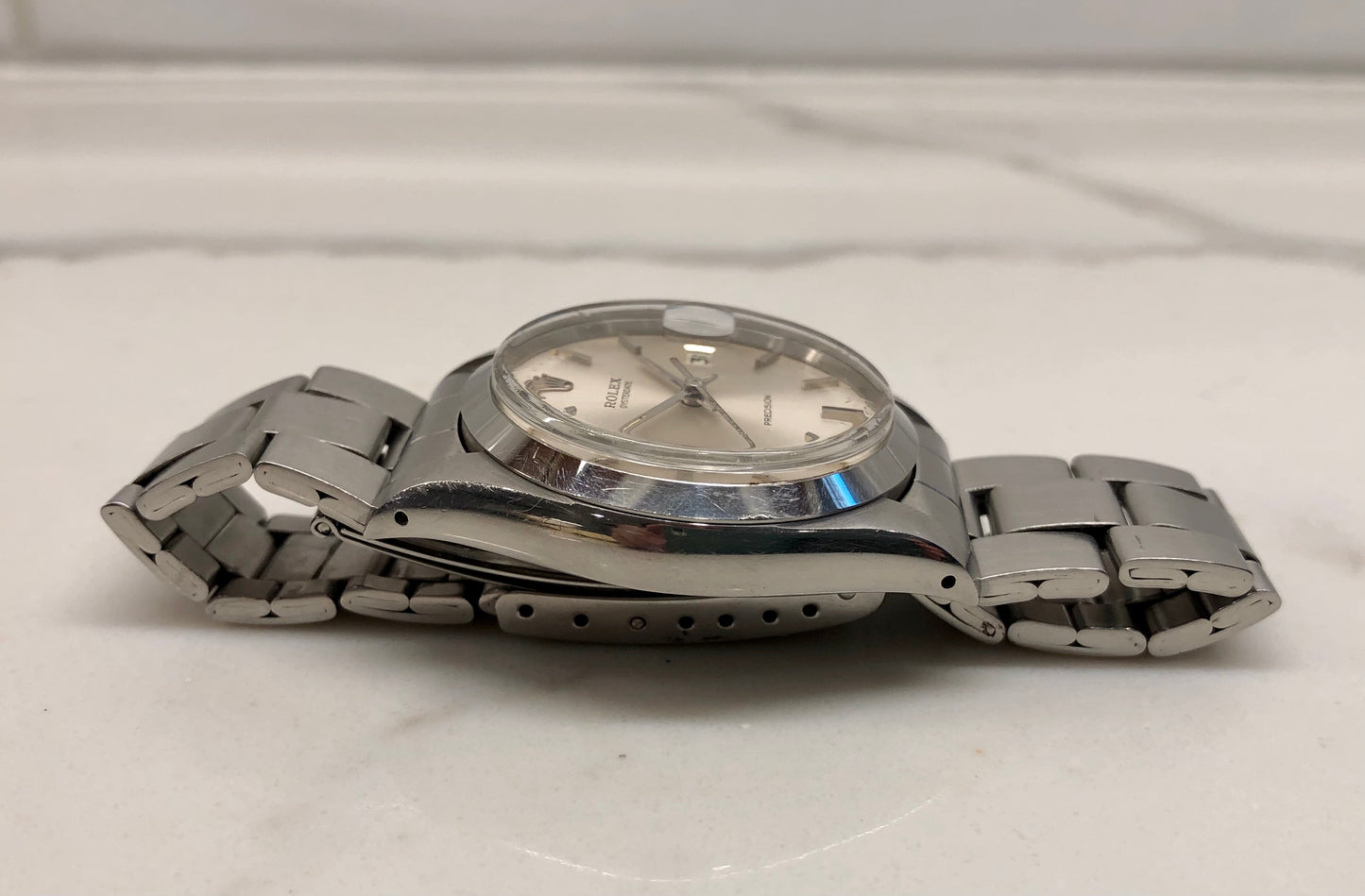 1976 Rolex Oysterdate Precision 6694 Stainless Steel Manual Wristwatch