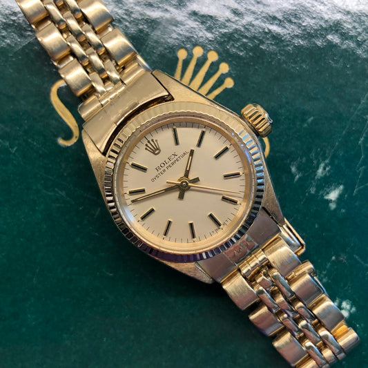 1973 Rolex Oyster Perpetual 6719 14K Yellow Gold Ladies Jubilee Bracelet Automatic Wristwatch - HASHTAGWATCHCO
