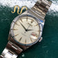 1958 Rolex Date 6535 Steel Engine Turned Oyster Roulette Wheel Automatic Wristwatch
