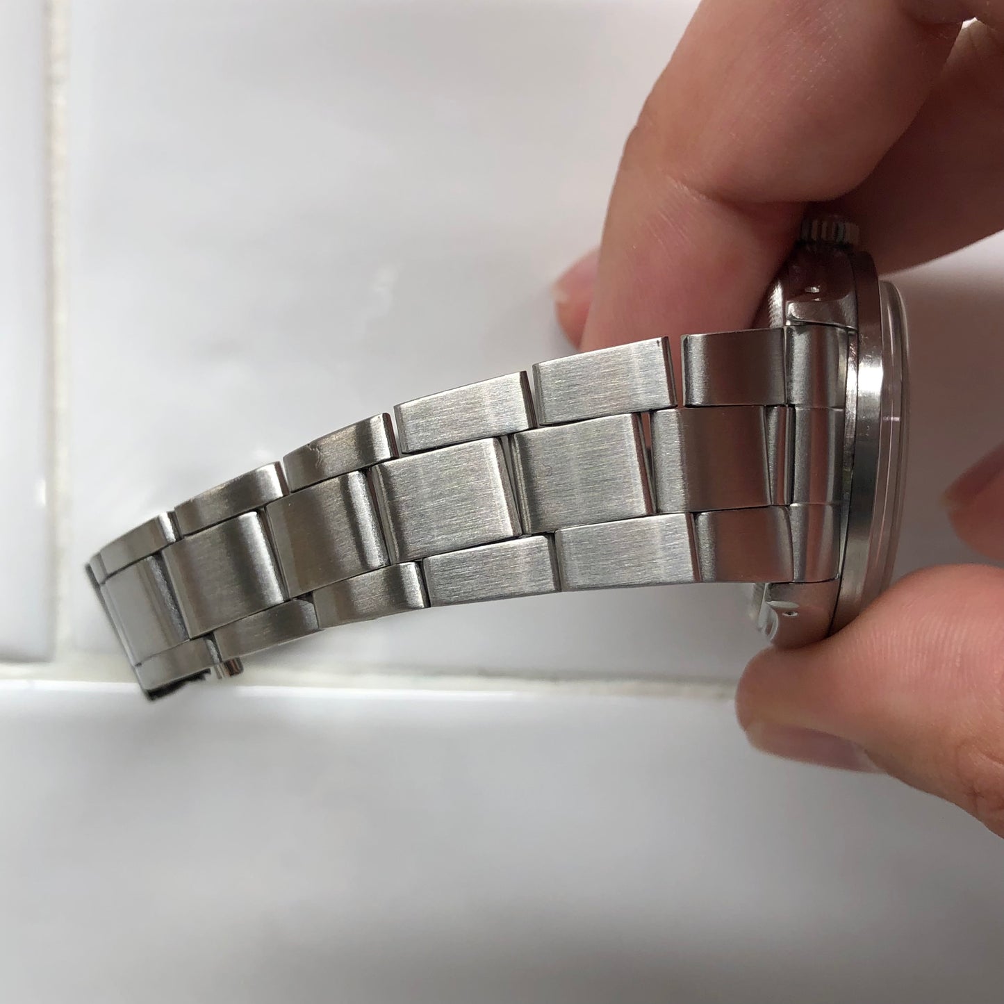 1958 Rolex Date 6535 Steel Engine Turned Oyster Roulette Wheel Automatic Wristwatch