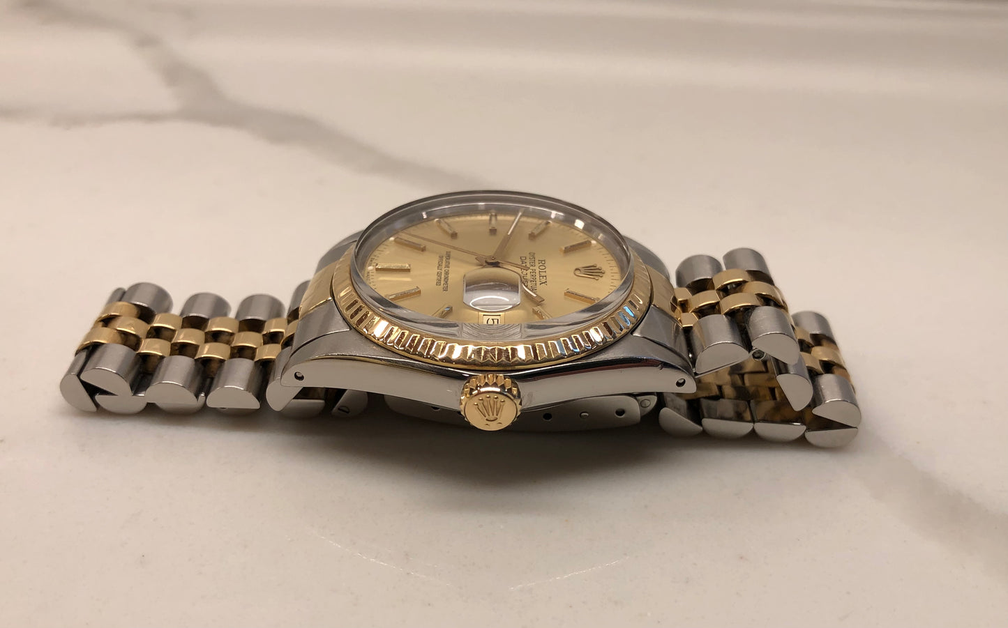 1986 Rolex Datejust 16013 Champagne Two Tone Jubilee Automatic Wristwatch